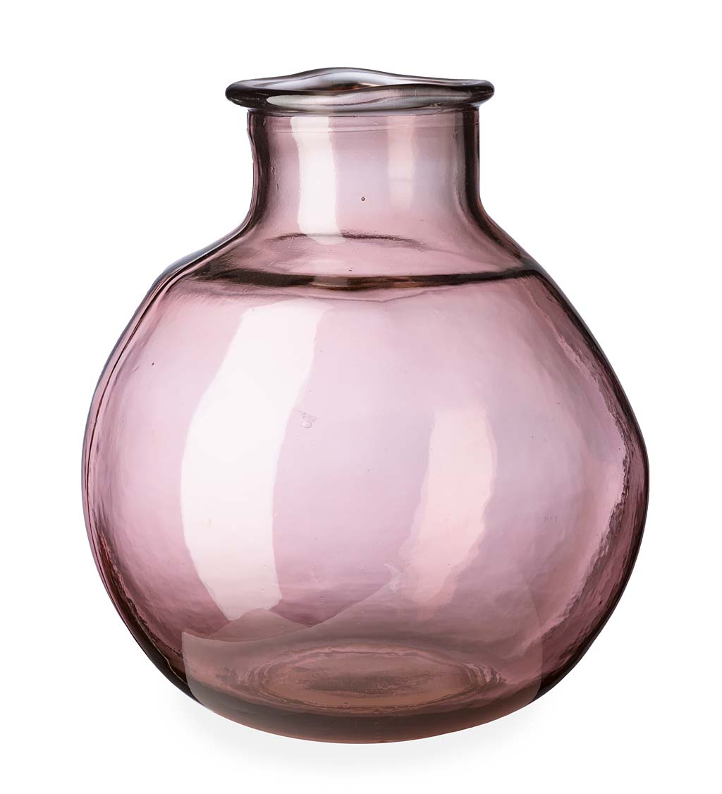 Oval Recycled Glass Balloon Vase, 12"