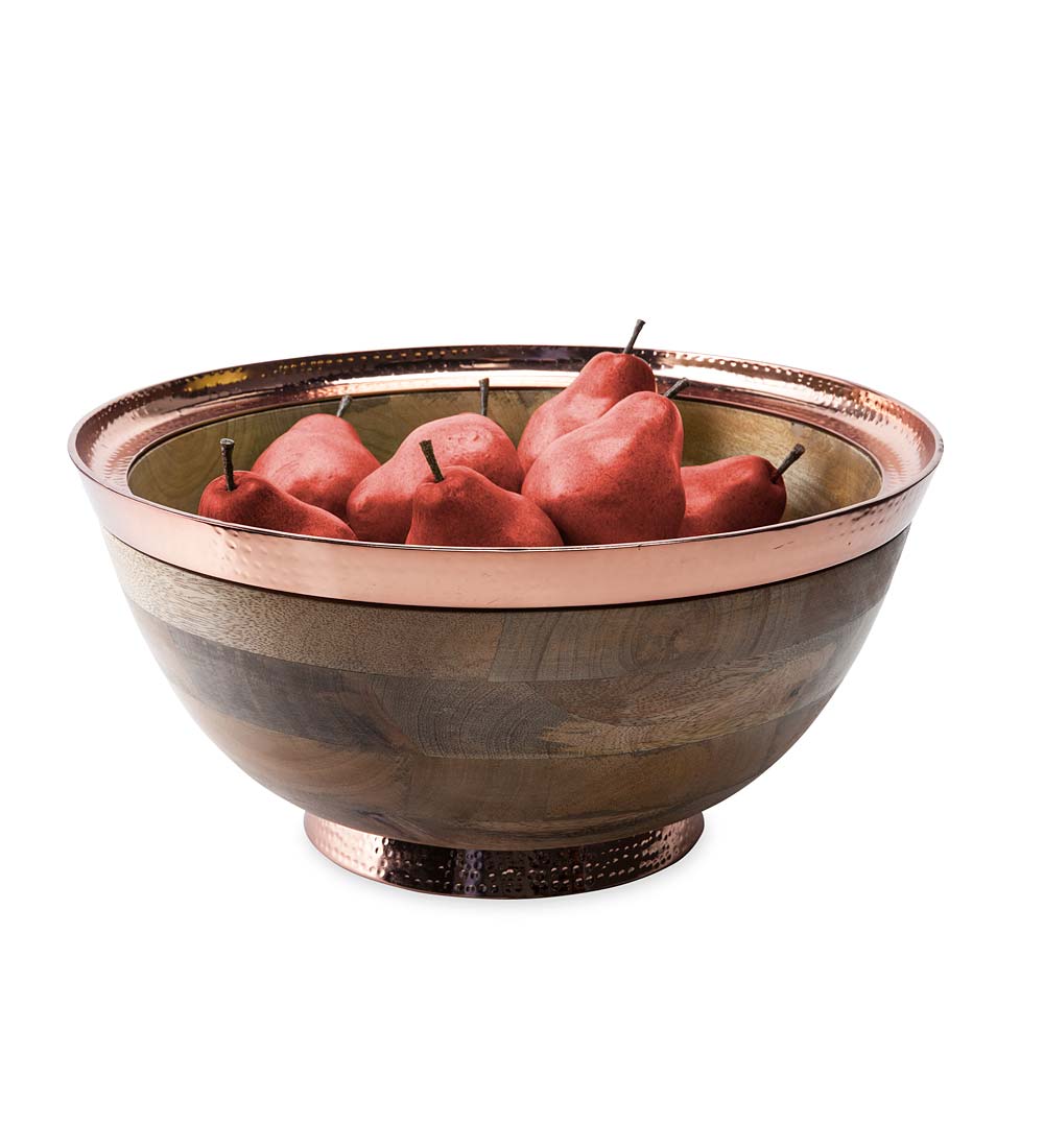 Copper Banded Wooden Bowl
