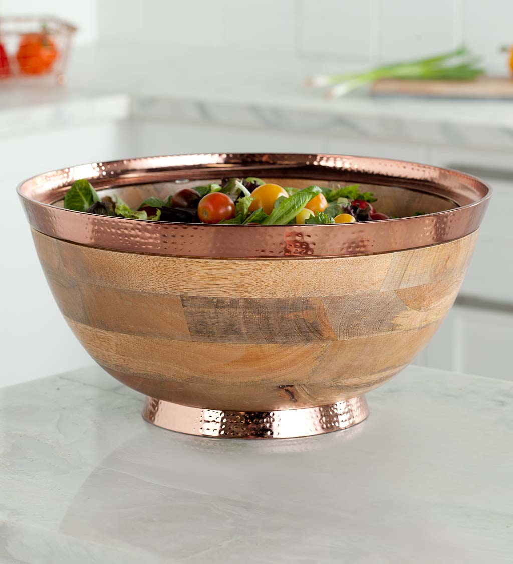 Copper Banded Wooden Bowl