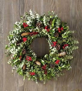 Berried Pine Cone Wreath with Hanger