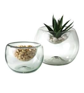 Recycled Glass Snack and Plant Holders, Large