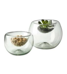 Recycled Glass Snack and Plant Holders, Large