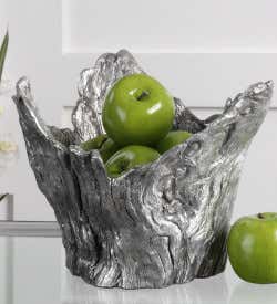 Wood Mold Silver Leafed Bowl