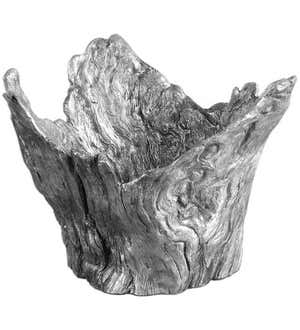 Wood Mold Silver Leafed Bowl