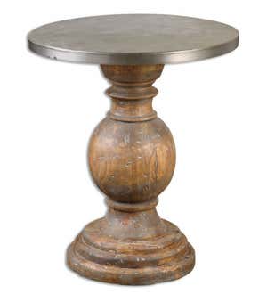 Reclaimed Fir Pedestal Accent Table