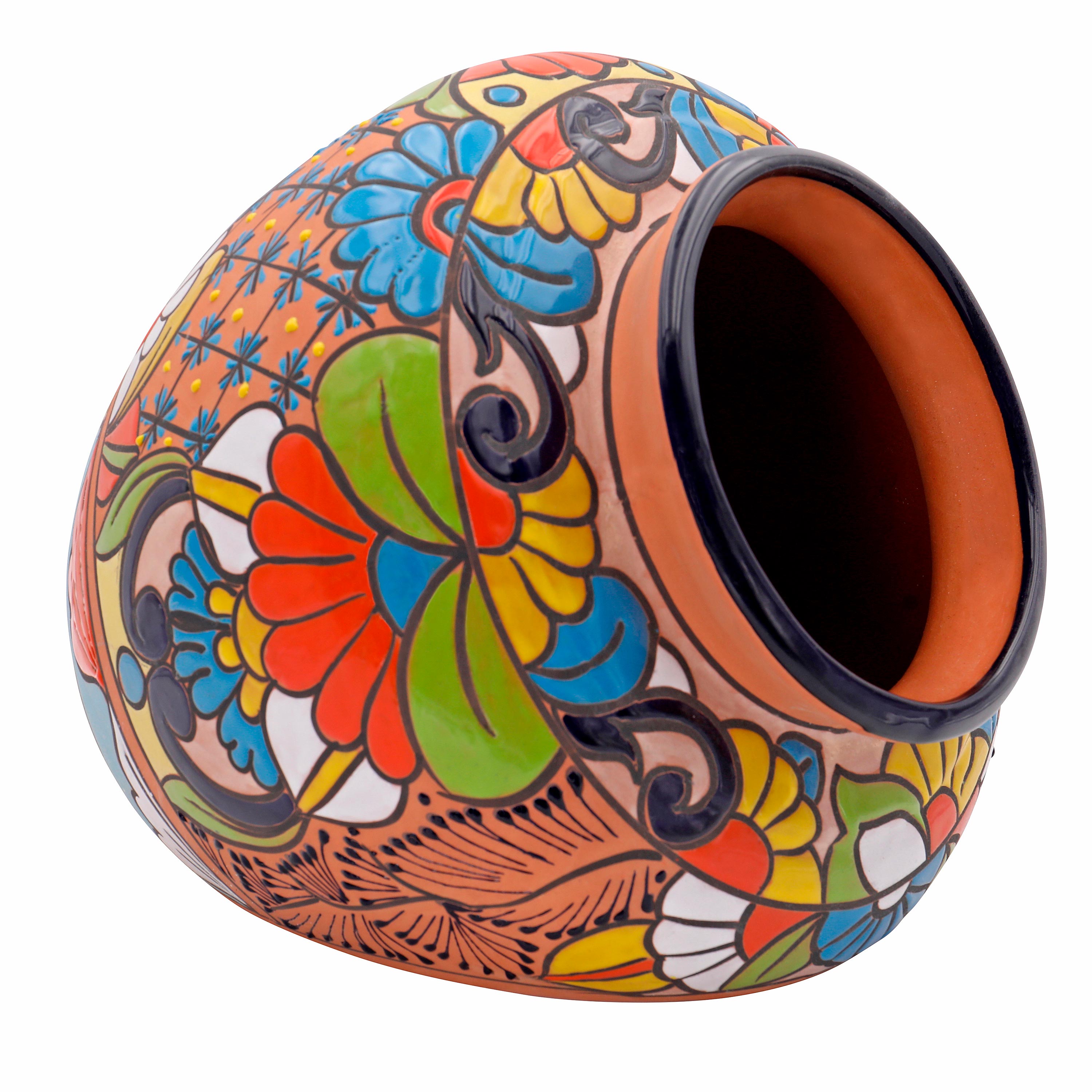 Mexican Flower Pot  Hand Painted Talavera Planter (Extra Large)