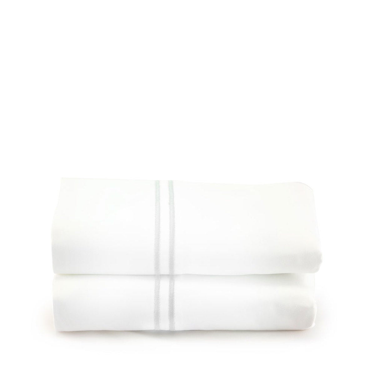 500 Thread Count Sateen Satin Stitch Standard Pillowcases - Set of 2 - White - White