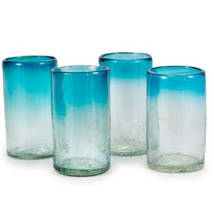 Maya Aqua Recycled Glassware Collection