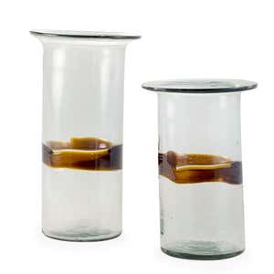 Sante Fe Recycled Glass Vase - Tall Amber