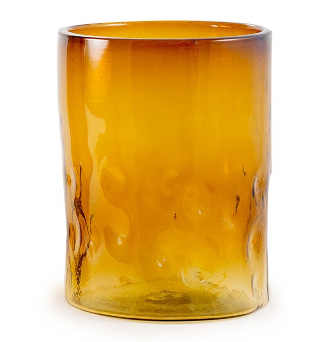 Sahara Recycled Glass Small Vase - Amber