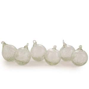 Maya Recycled Glass Sphere Ornaments - Clear