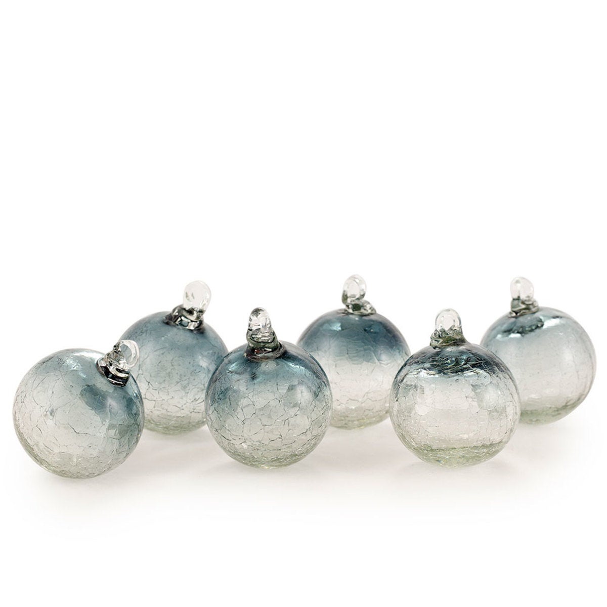 Maya Recycled Glass Sphere Ornaments - Amber