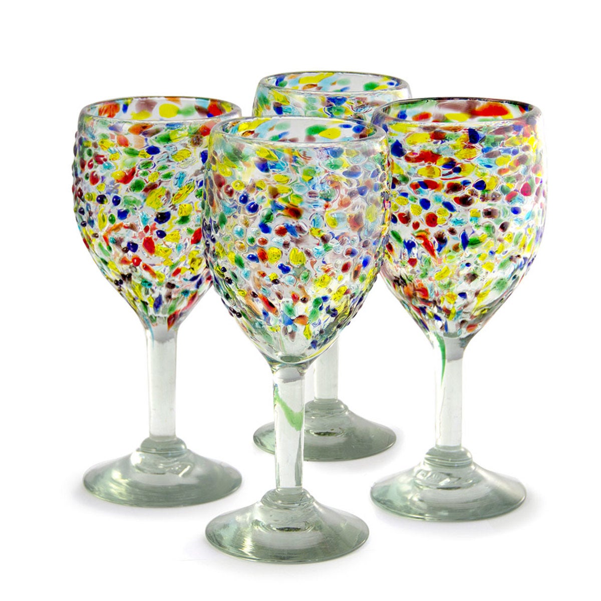 Confetti Recycled Wine Glass, Set of 4