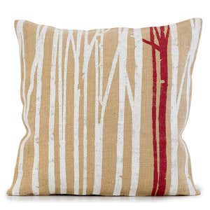 Burlap Branches Pillow Cover - Green
