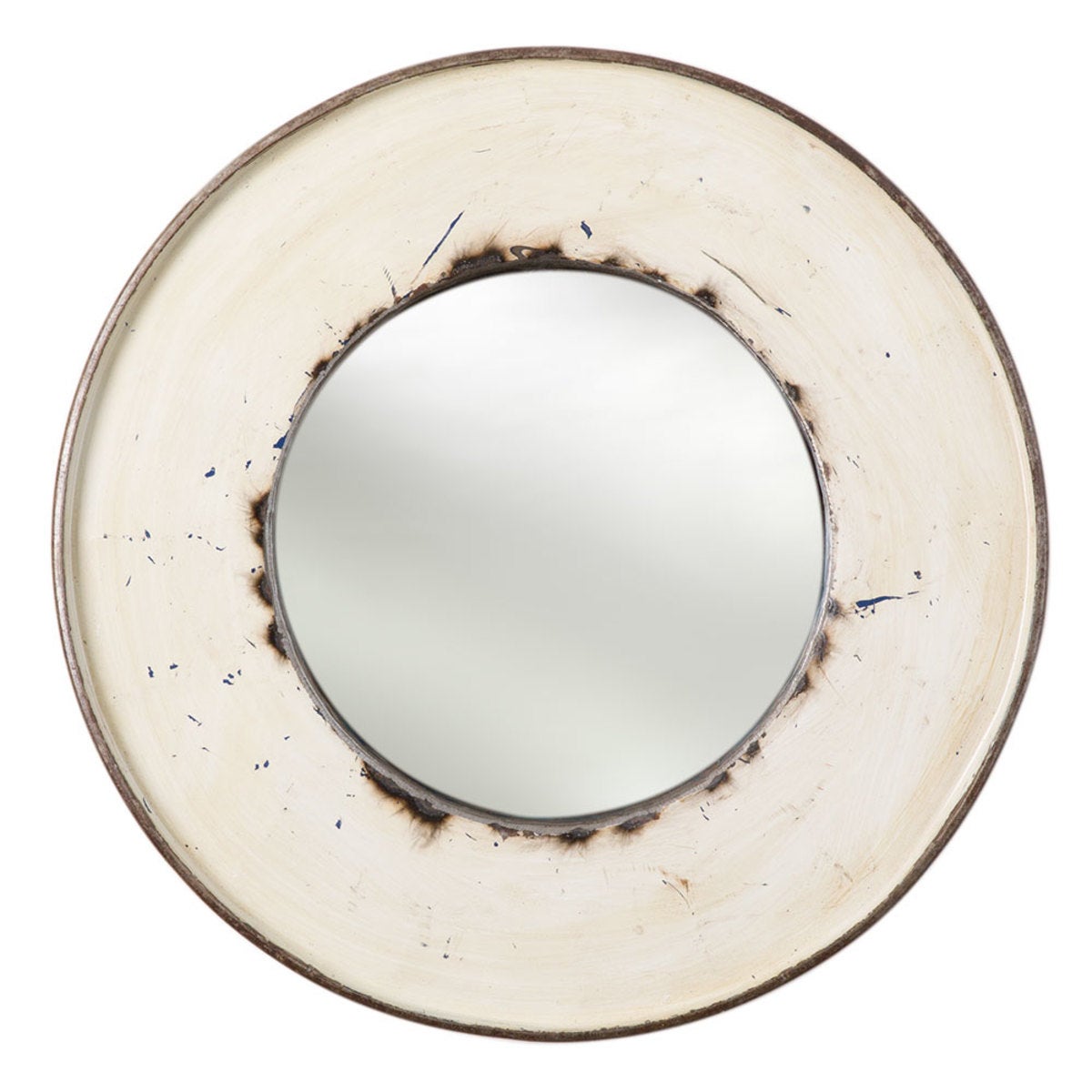 Recycled Oil Drum Mirror - White