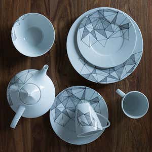 Graphique Porcelain Coffee Mug, Set of 4