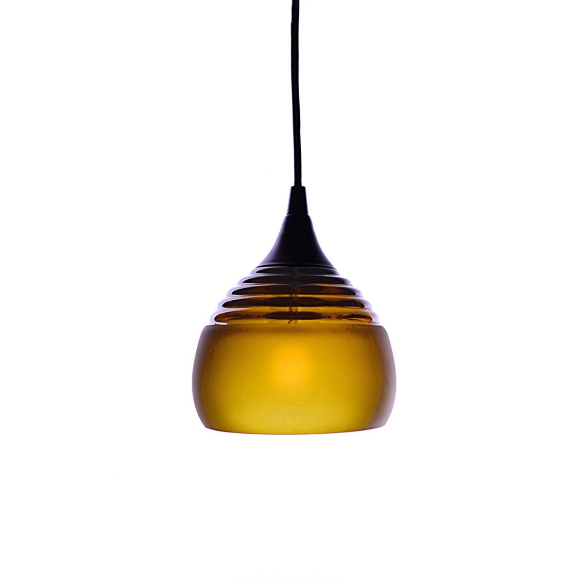 Tidal Recycled Glass Frosted Pendant - Small - Amber