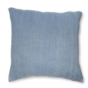 100% Pure Linen Herringbone Stonewash Pillow Cover, 24" sq - Azure