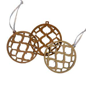 Sustainable Wood Round Ornament Collection