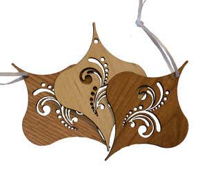 Sustainable Wood Vintage Ornament Collection - Maple