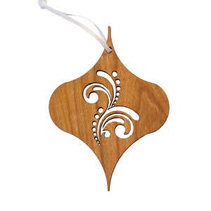 Sustainable Wood Vintage Ornament Collection - Maple