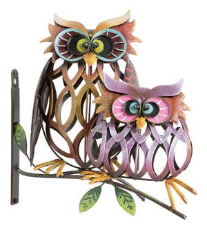 Prismatic Owls Iron Wall Sculpture