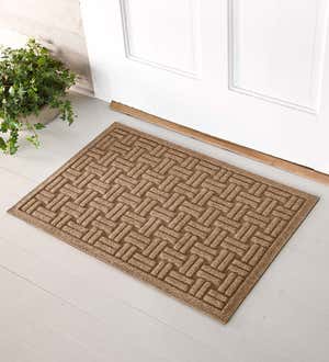 Basket Weave Recycled Waterhog Doormat