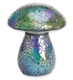 Glass Mosaic Mushroom Lighted Garden Statue
