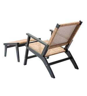 Eucalyptus Outdoor Furniture, Chair & Ottoman, 2-Piece Set