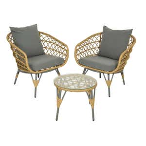 Recycled Plastic Rattan Chat Set