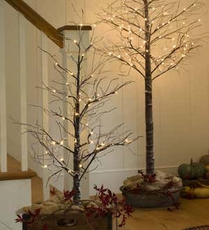 Small Indoor/Outdoor Snowy Lighted Tree, 4'H with 48 Lights