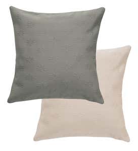 Leia Matelasse Throw Pillow Cover, 16" sq. - Charcoal