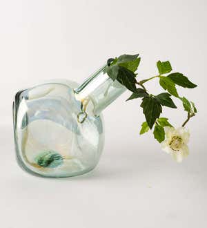 Dual-Dented Iridescent Glass Vase- Set of 3