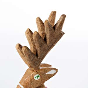 Hand-carved Mango Wood Reindeer