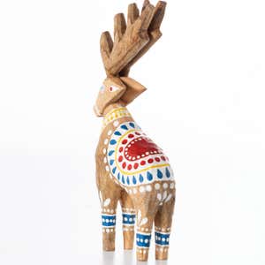 Hand-carved Mango Wood Reindeer