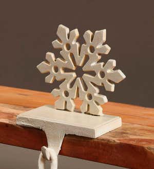 Antique White Snowflake Holiday Stocking Holder
