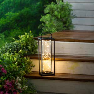 All-Weather Firefly Solar-Lighted Lantern, Small