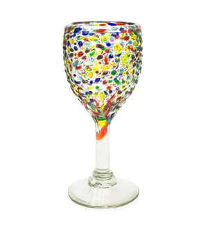 Recycled Glass Confetti Wine Glasses, Set of 4