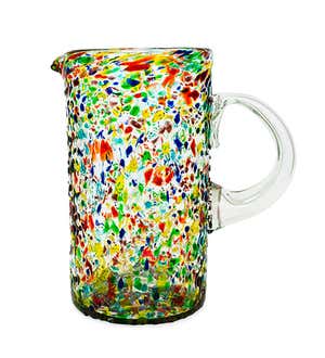 Handcrafted Recycled Glass Confetti Pitcher