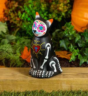 Ceramic Halloween Day of the Dead Skeleton Animal Garden Statue