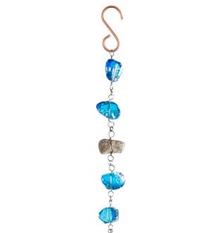 Blue Glass Stone Rain Chain