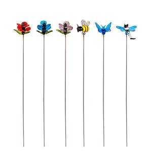 Glass Insect Plant Pick, Set of 6