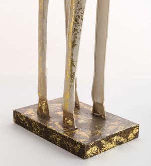 Gold and White Tall Slender Deer Statue Decor, Set of 2