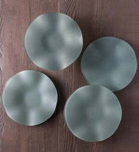 SeaGlass Wave Plates, 10", Set of 4 - Pewter