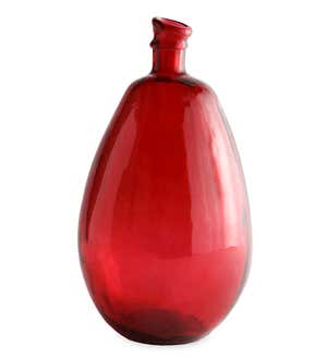 Recycled Tall Glass Balloon Vase, 19" - Red