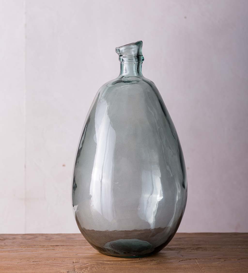 Recycled Glass Balloon Vase, Round or Tall - Smokey Blue Tall