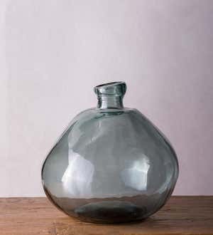 Recycled Round Glass Balloon Vase, 13" - Clear