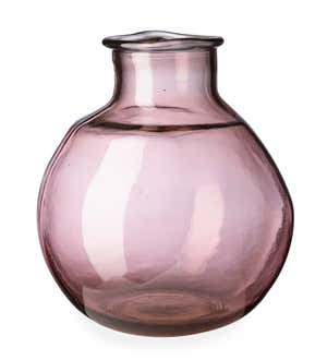 Oval Recycled Glass Balloon Vase, 12" - Clear