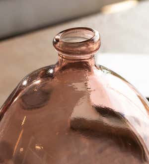Askew Recycled Glass Balloon Vase, 9" - Orange