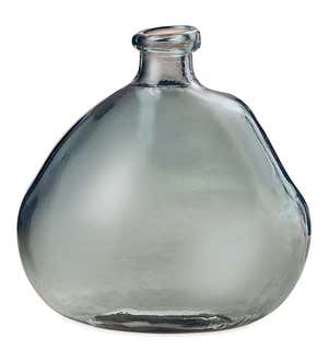 Askew Recycled Glass Balloon Vase, 9" - Smokey Blue